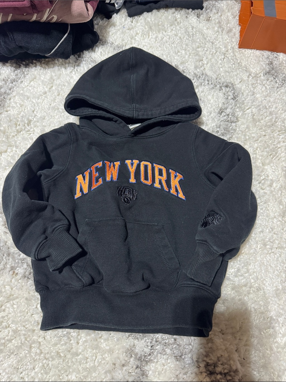 Kith kids Black 'New York' Hooded Sweatshirt Brunson 3t